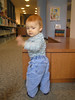 jasonandbecky > Also at the library.  As you can see, he's loving standing up whenever he can.